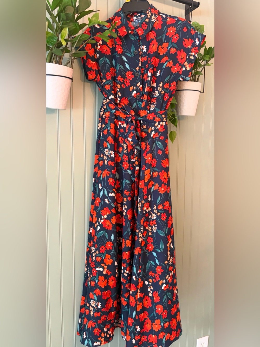 Calvin Klein Autumn Floral
Button Front Midi Dress 6 EUC